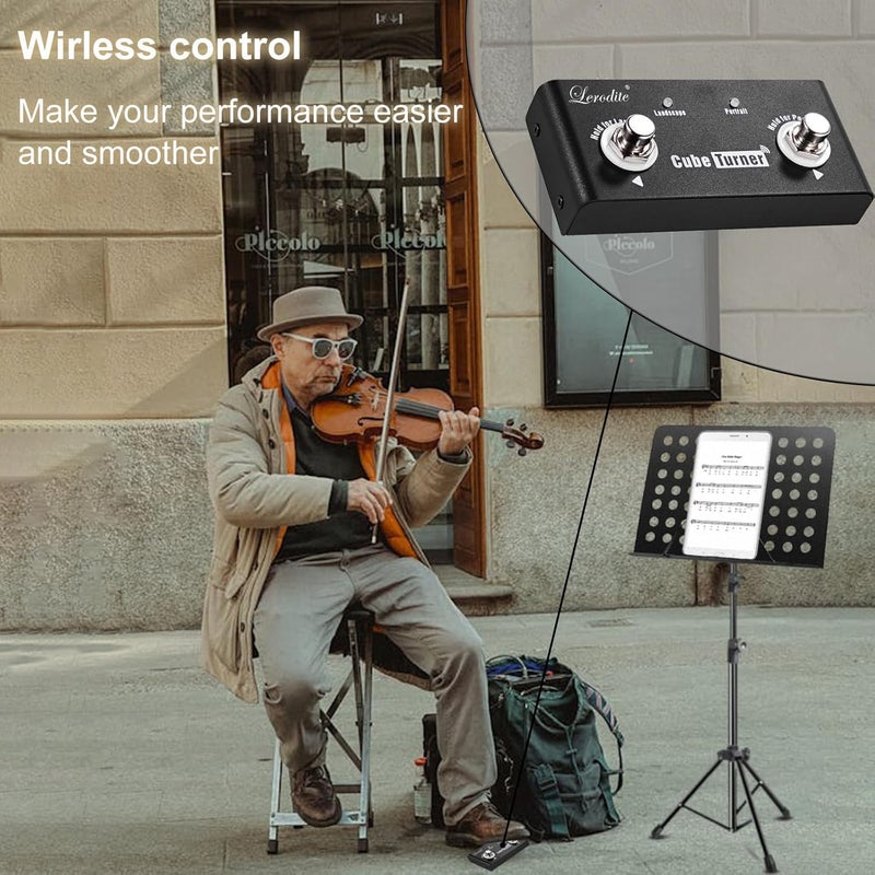 Lerodite Page Pedal Turner, External Pedal Controller,Music Score Control the Turning Function Page Up Page Down for Guitar Effect Pedal,Tablet,Mobile Phone - Image 3